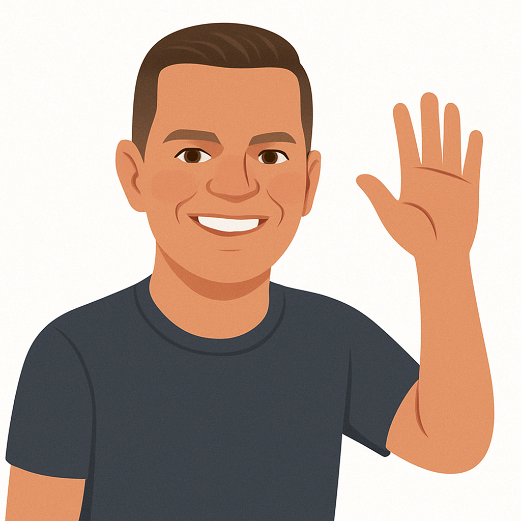 Avatar of Alex waving his hand.